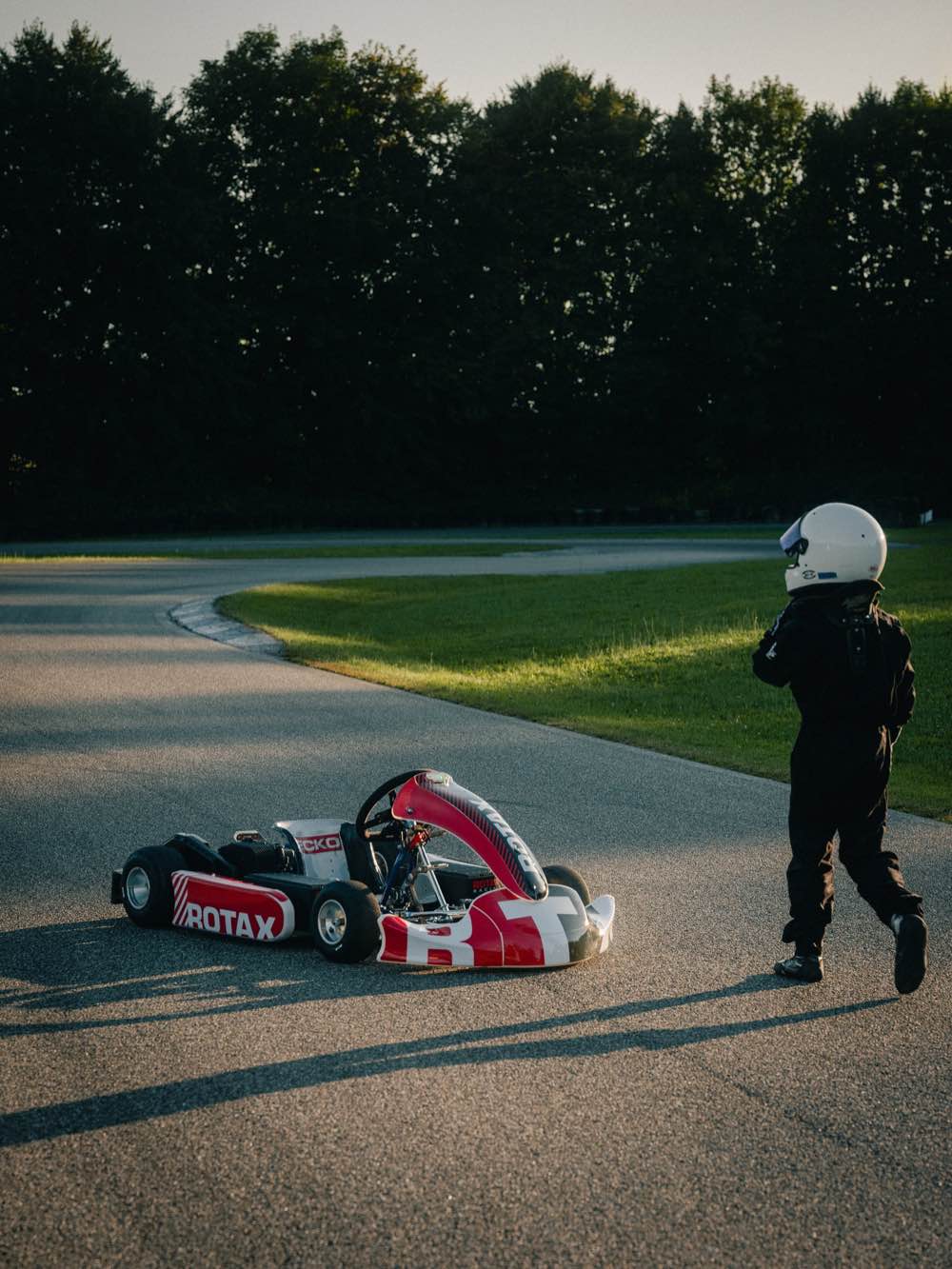 The all-electric Rotax E10 kart on track